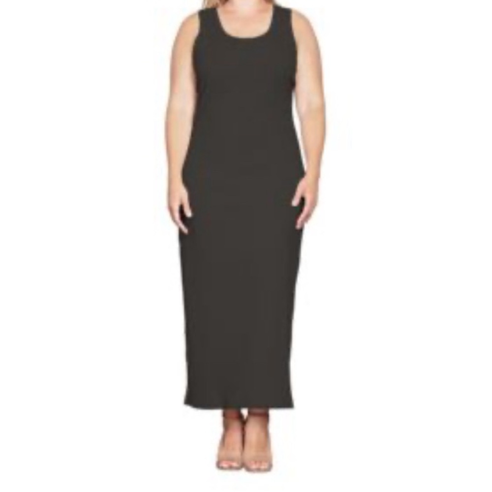 Ava & Viv Long black dress size 2X Woman’s Casual summer Plus size dress.